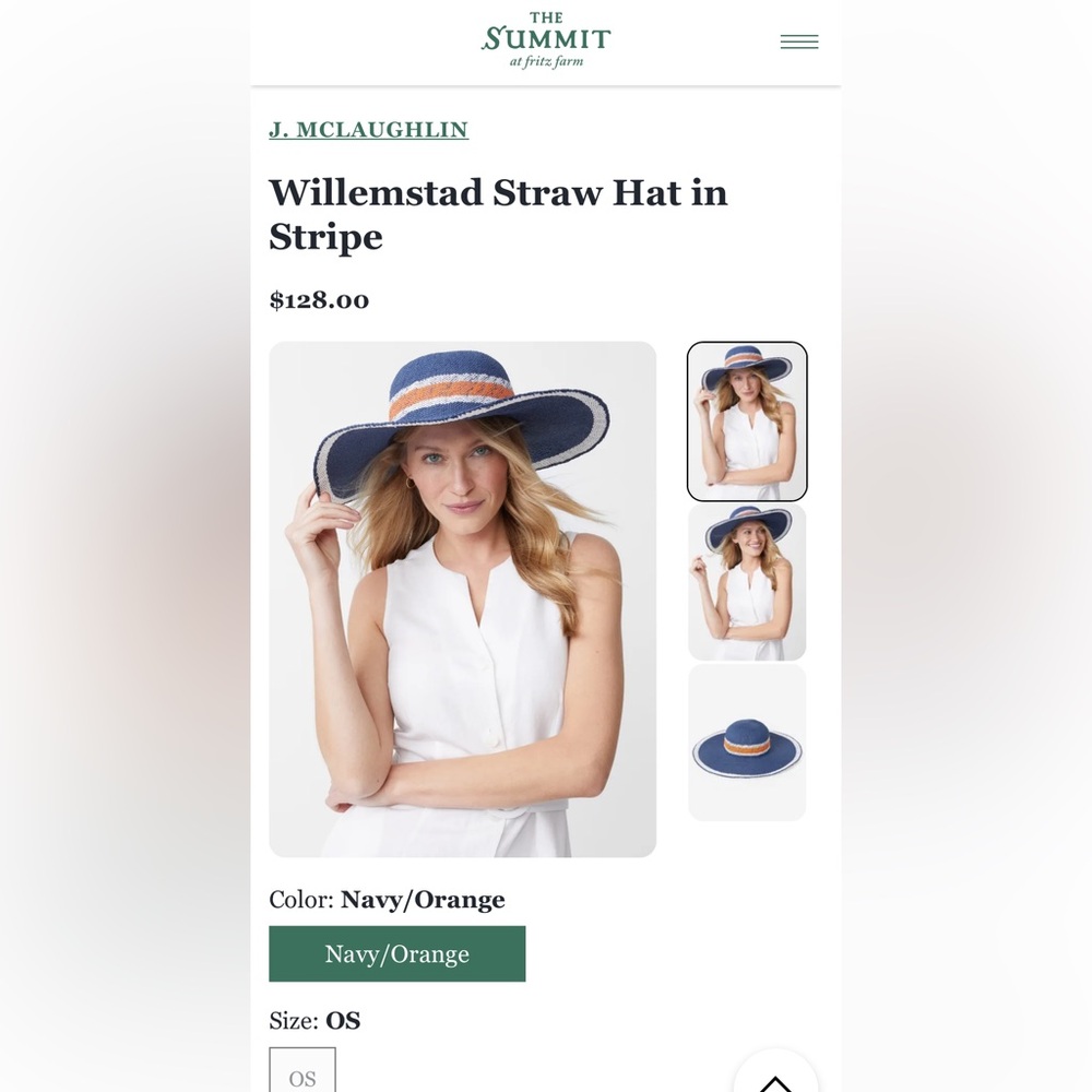 J. MCLAUGHLIN STRAW WIDE BRIM SUN/SUMMER HAT - Picture 12 of 13